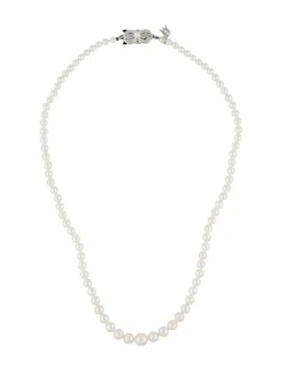 Pre-owned Mikimoto 18k Cultured Pearl Graduated Strand Necklace, 17" In Multi