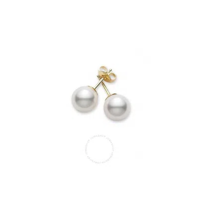 Mikimoto 18k Gold Akoya Pearl Stud Earrings 4-4.5mm- A - Pes401k In Yellow