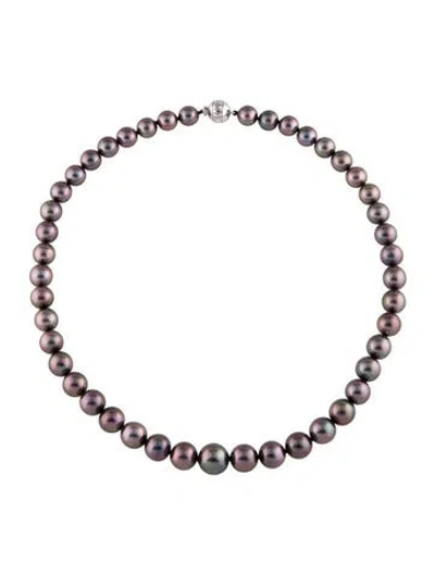 Pre-owned Mikimoto 18k Graduated Pearl Strand Necklace, 17.5" In Multi