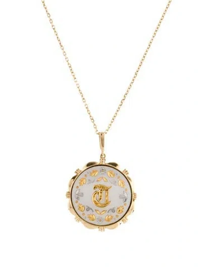Pre-owned Mikimoto 18k Mother Of Pearl Pendant Necklace, 17" In Multi