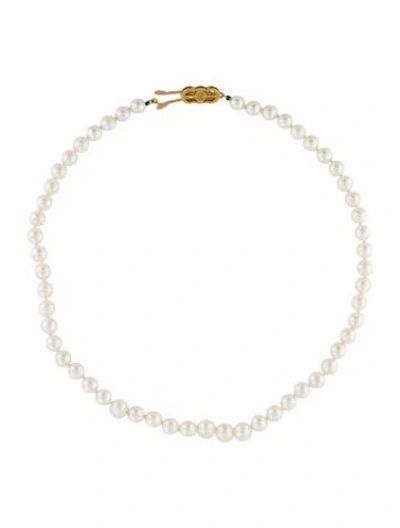 Pre-owned Mikimoto 18k Pearl Bead Strand Necklace, 16.25" In Multi