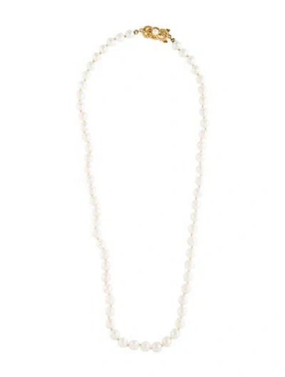 Pre-owned Mikimoto 18k Pearl Bead Strand Necklace, 17.5" In White