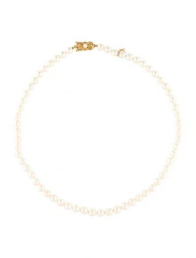 Pre-owned Mikimoto 18k Pearl Bead Strand Necklace, 17.75" In Multi