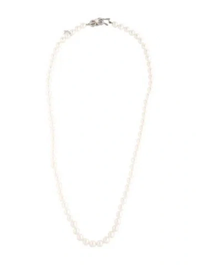 Pre-owned Mikimoto 18k Pearl Bead Strand Necklace, 21.5" In Multicolor