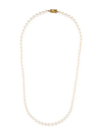 Pre-owned Mikimoto 18k Pearl Bead Strand Necklace, 26" In Multi