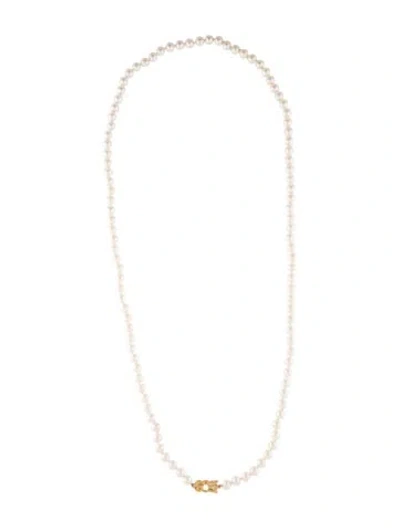 Pre-owned Mikimoto 18k Pearl Bead Strand Necklace, 31.5" In Multi