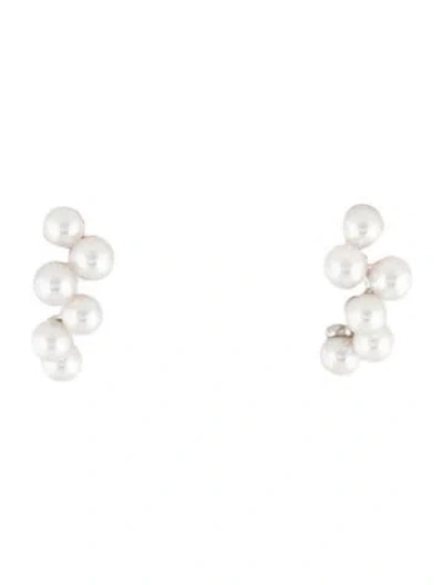 Pre-owned Mikimoto 18k Pearl Bubble Stud Earrings In Multi