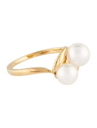 Pre-owned Mikimoto 18k Pearl Cocktail Ring In Multicolor