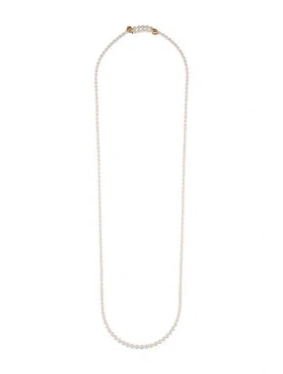 Pre-owned Mikimoto 18k Pearl Convertible Necklace, 51.5" In Multi