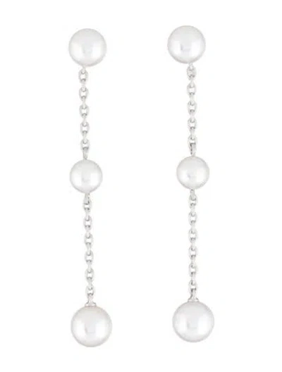 Pre-owned Mikimoto 18k Pearl Drop Earrings In Multi