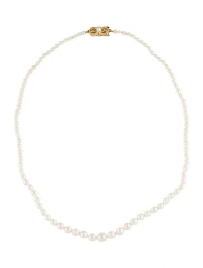 Pre-owned Mikimoto 18k Pearl Graduated Bead Strand, 19" In Multi