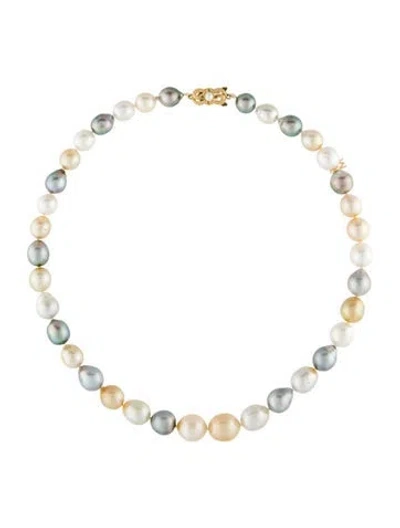 Pre-owned Mikimoto 18k Pearl Graduated Bead Strand Necklace, 18" In Multi