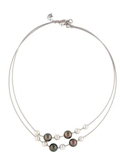 Pre-owned Mikimoto 18k Pearl Multistrand Necklace, 17.75"