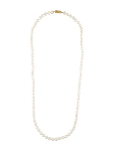 Pre-owned Mikimoto 18k Pearl Necklace, 32" In Multi