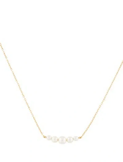 Pre-owned Mikimoto 18k Pearl Pendant Necklace, 15" In Multi