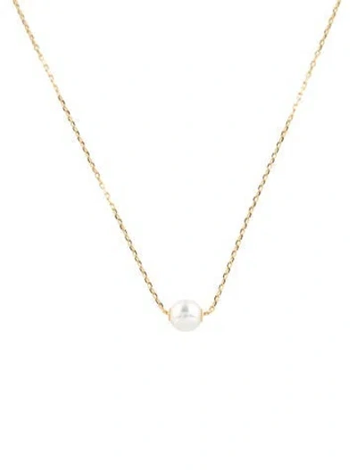 Pre-owned Mikimoto 18k Pearl Pendant Necklace, 17" In Multicolor