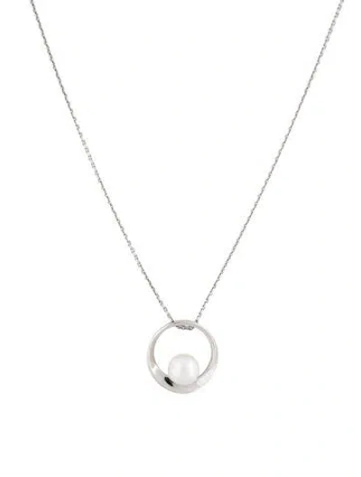 Pre-owned Mikimoto 18k Pearl Pendant Necklace, 18" In Multi