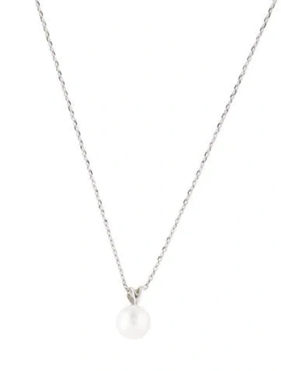Pre-owned Mikimoto 18k Pearl Pendant Necklace, 18.25" In Multi