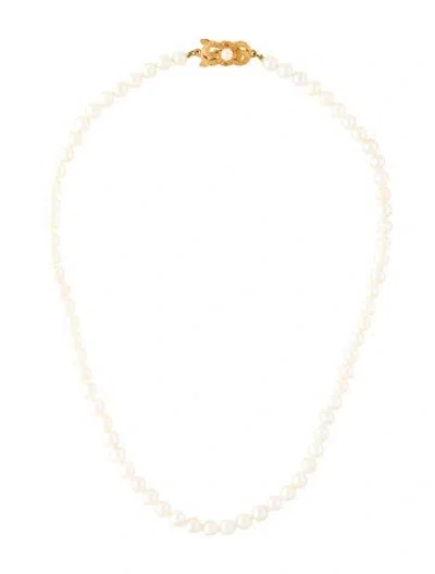 Pre-owned Mikimoto 18k Pearl Strand Necklace, 16" In Multi