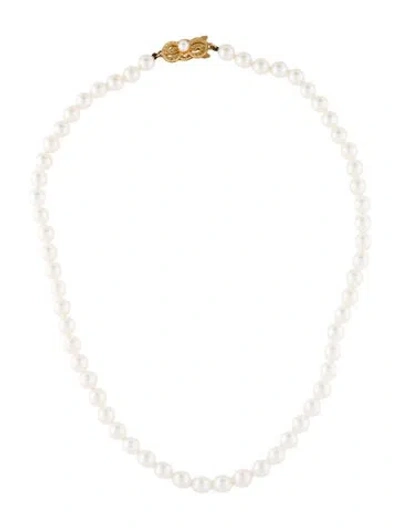 Pre-owned Mikimoto 18k Pearl Strand Necklace, 16.5" In Multi