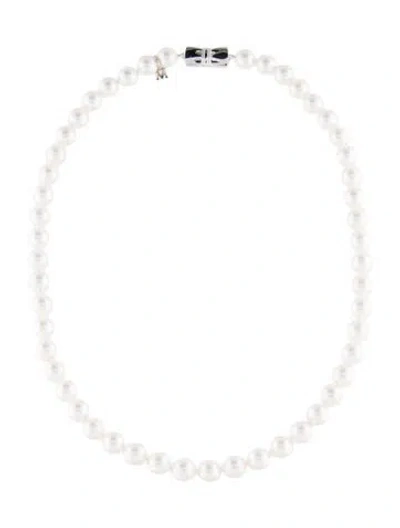 Pre-owned Mikimoto 18k Pearl Strand Necklace, 17" In Multi
