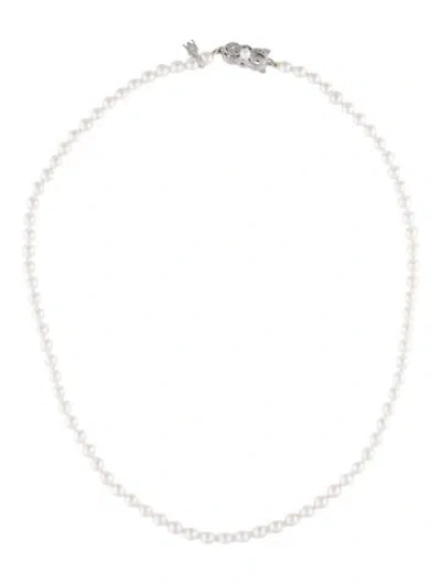 Pre-owned Mikimoto 18k Pearl Strand Necklace, 18.5" In Multi