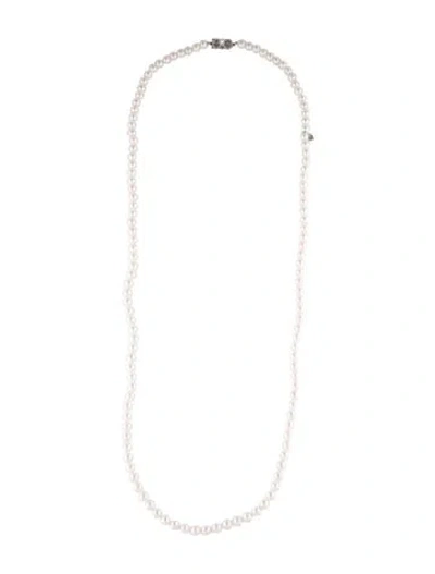 Pre-owned Mikimoto 18k Pearl Strand Necklace, 34.5" In Multi