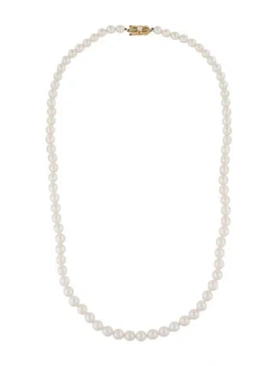 Pre-owned Mikimoto 18k Pearl Strand Necklace In Multicolor