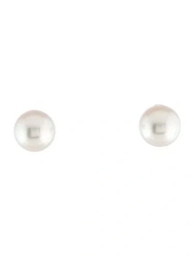 Pre-owned Mikimoto 18k Pearl Stud Earrings In Multi