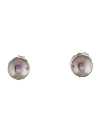 Pre-owned Mikimoto 18k Pearl Stud Earrings In Multi