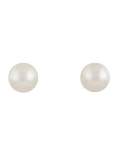 Pre-owned Mikimoto 18k Pearl Stud Earrings In Multi