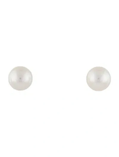 Pre-owned Mikimoto 18k Pearl Stud Earrings In Multi