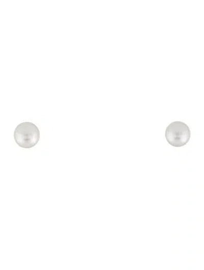 Pre-owned Mikimoto 18k Pearl Stud Earrings In Multi