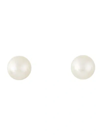 Pre-owned Mikimoto 18k Pearl Stud Earrings In Multi
