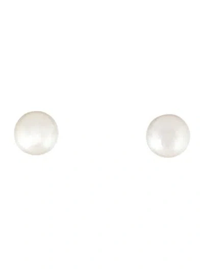 Pre-owned Mikimoto 18k Pearl Stud Earrings In Multi