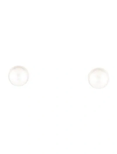 Pre-owned Mikimoto 18k Pearl Stud Earrings In Multi