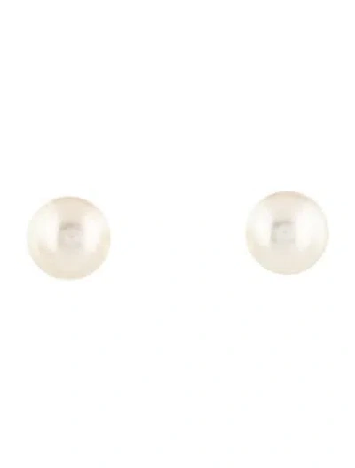 Pre-owned Mikimoto 18k Pearl Stud Earrings In Multi