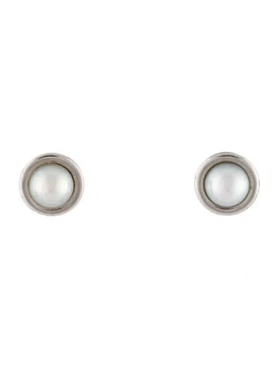 Pre-owned Mikimoto 18k Pearl Stud Earrings In Multi