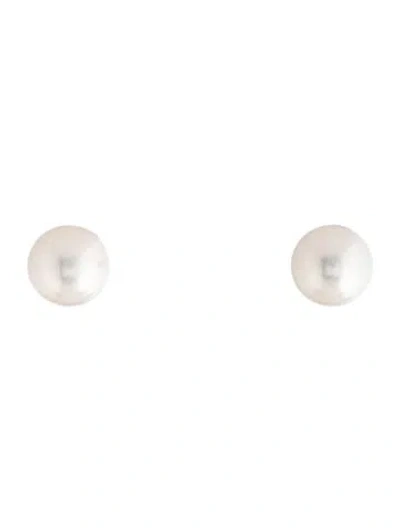 Pre-owned Mikimoto 18k Pearl Stud Earrings W/ Tags In Multicolor