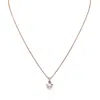Mikimoto 18k Rose Gold 8mm Akoya & Diamond Twist Pendant Necklace In Rose Gold-tone