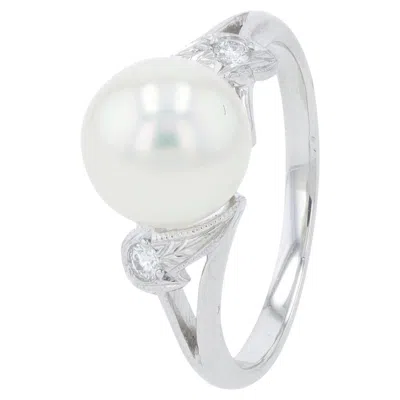 Pre-owned Mikimoto 18k Wg  7.5 Mm Pearl Ring In Multiple
