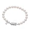 Mikimoto 18k White Gold Akoya Cultured Pearl Bracelet 7x6.5mm A 7" Ud70107w In White