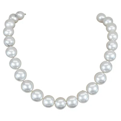 Pre-owned Mikimoto 18k White Gold Graduated South Sea Pearl Strand Diamond Necklace