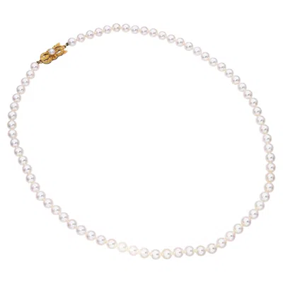 Pre-owned Mikimoto 18k Yellow Gold Pearl Strand Necklace