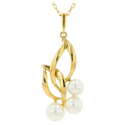 Pre-owned Mikimoto 18k Yg  5 - 6 Mm Pearl Pendant In Multiple