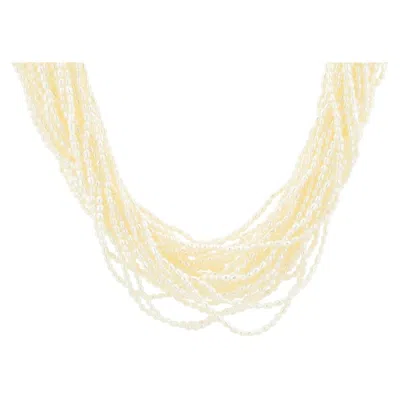 Pre-owned Mikimoto 18k Yg  Pearl Multi Strand Necklace In Multiple