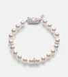 Mikimoto 18kt Gold Bracelet With Diamonds And Pearls In Silver