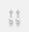 Mikimoto 18kt Gold Drop Earrings With Pearls And Diamonds In Gold