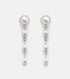Mikimoto 18kt Gold Earrings With Pearls And Diamonds In Silver