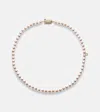 Mikimoto 18kt Gold Necklace With Pearls And Diamonds In Gold